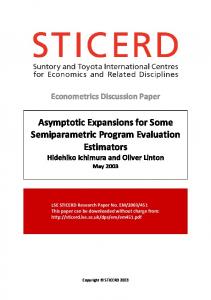 Asymptotic Expansions for Some Semiparametric ...