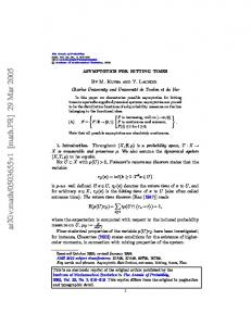 Asymptotics for hitting times - arXiv