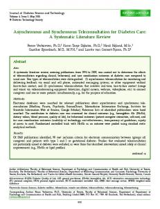 Asynchronous and Synchronous Teleconsultation for Diabetes Care ...