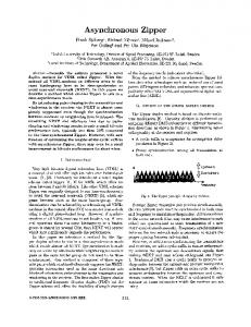 Asynchronous Zipper - CiteSeerX