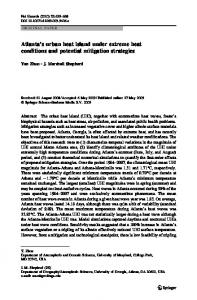 Atlanta's urban heat island under extreme heat ... - Springer Link