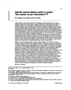Atlantic salmon (Salmo salar) in winter - Canadian Science Publishing
