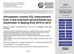 Atmospheric column CO2 measurement - AMTD