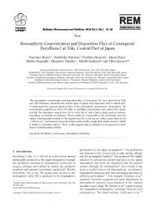 Atmospheric Concentration and Deposition Flux of Cosmogenic ...