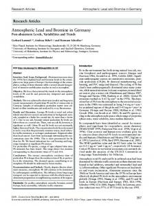 Atmospheric Lead and Bromine in Germany - CiteSeerX