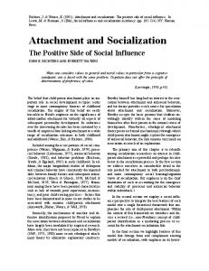 Attachment and Socialization