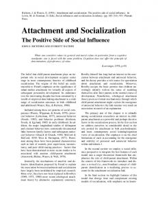 Attachment and Socialization