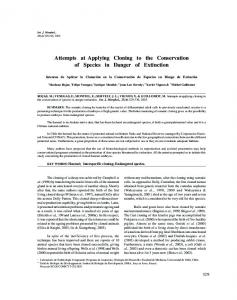 Attempts at Applying Cloning to the Conservation of Species ... - SciELO