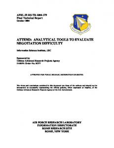 attend: analytical tools to evaluate negotiation ...