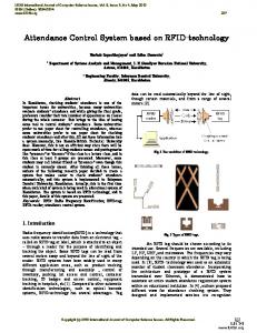 Attendance Control System based on RFID-technology - CiteSeerX
