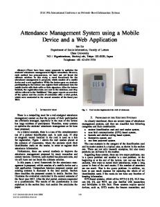 Attendance Management System Using a Mobile Device and a Web ...