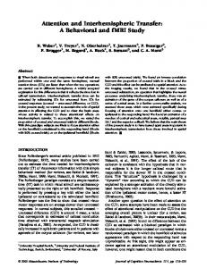 Attention and Interhemispheric Transfer: A ... - Semantic Scholar