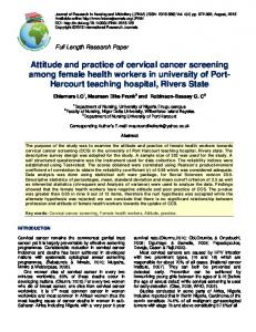 Attitude and practice of cervical cancer screening among female ...