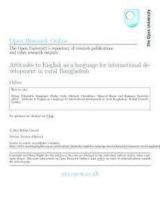 Attitudes to English as a language for international development in ...