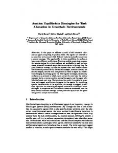 Auction Equilibrium Strategies for Task Allocation ... - Semantic Scholar