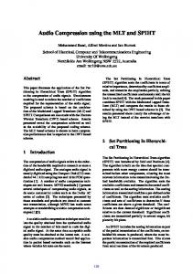 Audio Compression using the MLT and SPIHT - CiteSeerX