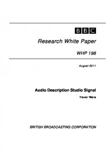 Audio Description Studio Signal - BBC