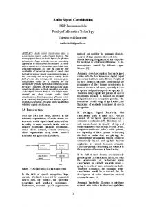 Audio Signal Classification