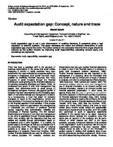 Audit expectation gap: Concept, nature and trace - Academic Journals