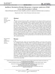 Auditory Brainstem Evoked Response - SciELO