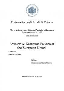 Austerity: Economic Policies of the European Union