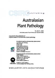 Australasian Plant Pathology