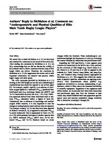 Authors' Reply to McMahon et al. Comment on ... - Springer Link