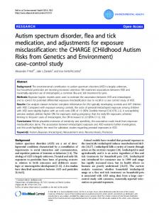 Autism spectrum disorder, flea and tick medication, and adjustments ...