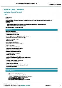 AutoCAD MEP - Formation initiale - CAD-UC