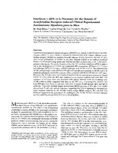 Autoimmune Myasthenia gravis in Mice