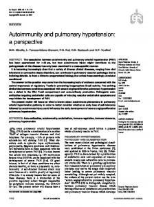 Autoimmunity and pulmonary hypertension: a ... - Semantic Scholar