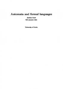 Automata and formal languages - Users