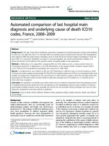 Automated comparison of last hospital main ... - BioMedSearch