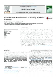 Automated evaluation of approximate matching ... - Semantic Scholar