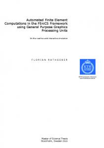 Automated Finite Element Computations in the FEniCS ... - KTH