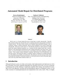 Automated Model Repair for Distributed Programs - McMaster CAS Dept.