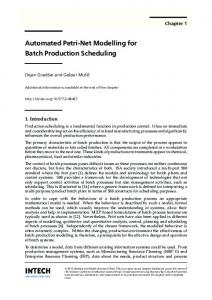 Automated Petri-Net Modelling for Batch Production Scheduling