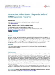 Automated Pulse-Based Diagnosis - Scientific Research Publishing