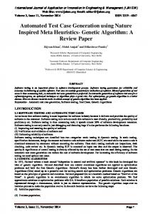 Automated Test Case Generation using Nature Inspired Meta ...