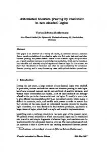 Automated theorem proving by resolution in non-classical ... - CiteSeerX