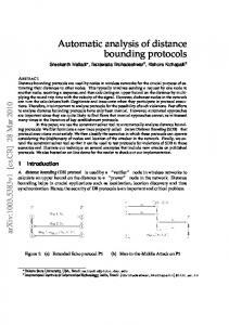 Automatic analysis of distance bounding protocols - Semantic Scholar