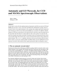 Automatic and GO Wavecals, for CCD and MAMA ... - STScI