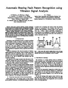 Automatic Bearing Fault Pattern Recognition using ... - CiteSeerX