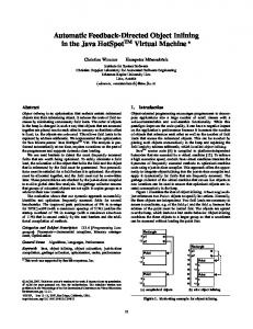 Automatic Feedback-Directed Object Inlining in the Java ... - CiteSeerX