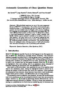 Automatic Generation of - INESC-ID