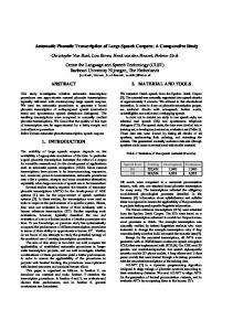 Automatic Phonetic Transcription of Large Speech