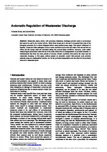 Automatic Regulation of Wastewater Discharge - MATEC Web of ...