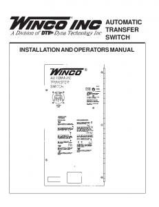 AUTOMATIC TRANSFER SWITCH