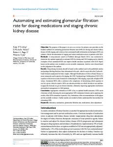 Automating and estimating glomerular filtration ... - Semantic Scholar