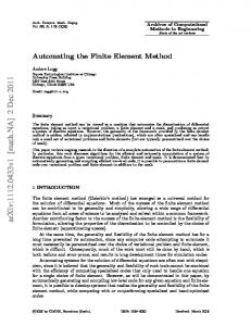 Automating the Finite Element Method